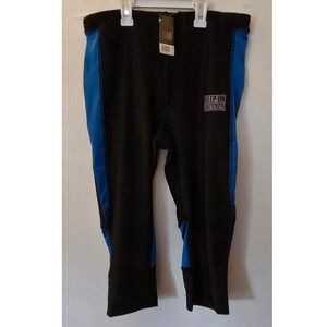Crivit Womens Keep On Running 3/4 Leggings Black Blue Mesh Size M, NWT